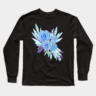 Blue peonies bouquet Long Sleeve T-Shirt